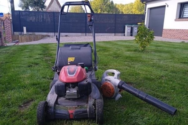 Tonte de jardin près de Dunkerque